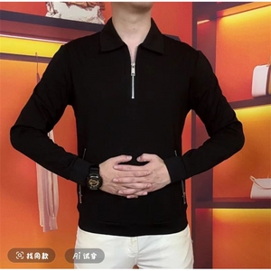 抖音 大货1万秋季半拉链 翻领 长袖 男士韩版卫衣 j167-p55图片