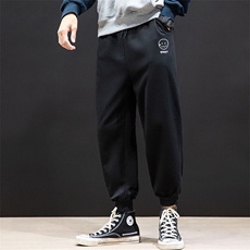 K12072-P40加绒P50束脚纯棉运动裤男士休闲裤大码宽松卫裤男，男装休闲裤，电商A040A