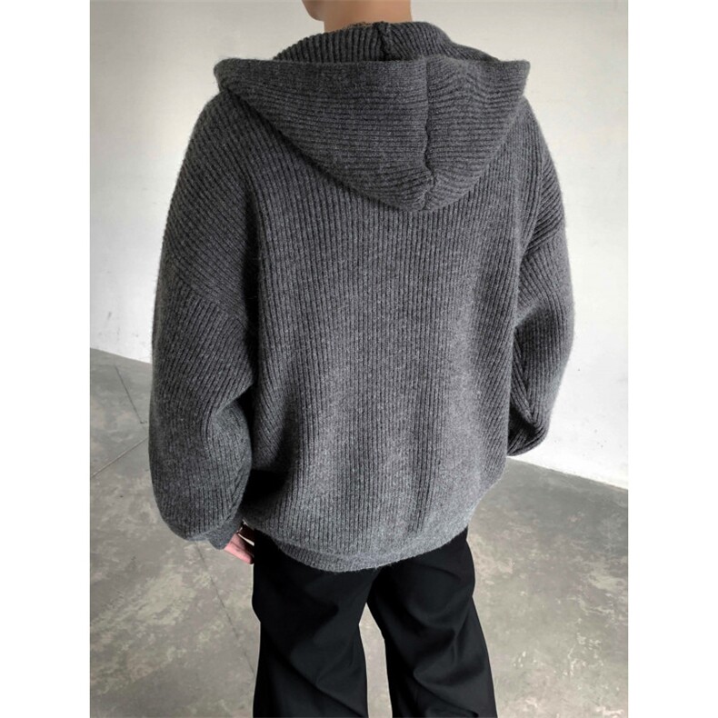 现货带帽毛衣开衫加厚慵懒风针织衫外套w600-P75,男装针织衫/毛衣,星座1212