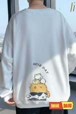 S6090-P35加绒P40春季圆领卫衣男大码韩版宽松长袖外套男，男装卫衣，电商A040