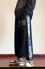 新中式小熊灯芯绒裤子男秋冬大码宽松束脚休闲长裤M-5XLP45控58，男装休闲裤，电商B219B