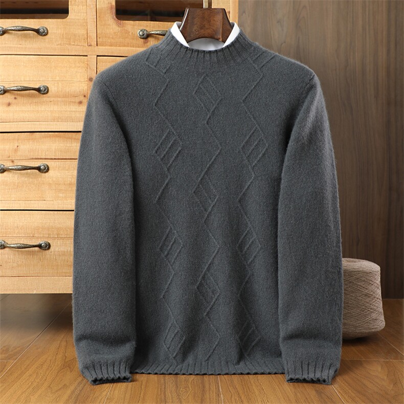 时尚百搭男士羊绒开衫高级质感毛衣舒适保暖经典设计，男装羊绒开衫，暖钟情羊绒