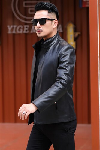 AL-S9801男式冬季头层绵羊皮水貂内胆派克服皮衣男夹克P1100，男装皮衣，电商B360