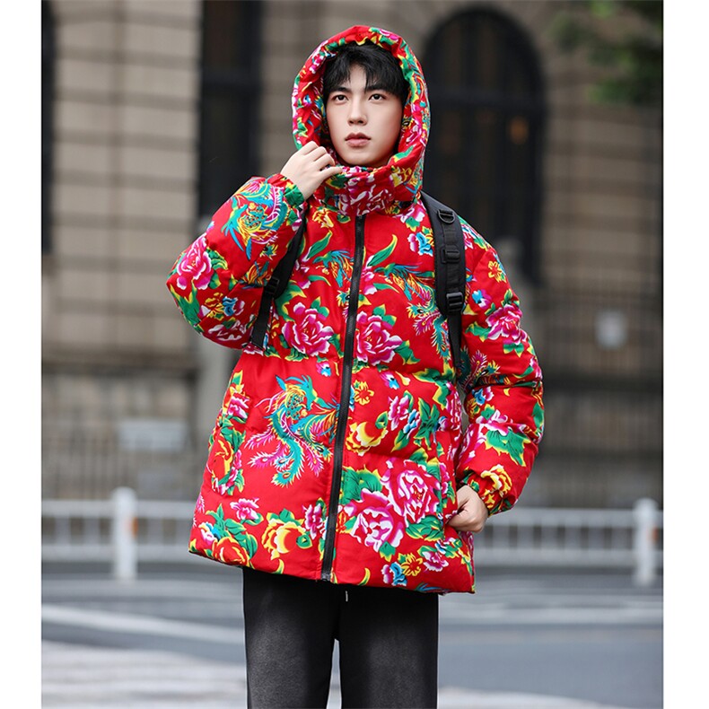 N3可脱卸帽男女休闲棉衣外套棉服保暖防寒新中式团队表演出汉服潮,男装棉衣,星座115A(原星座507）