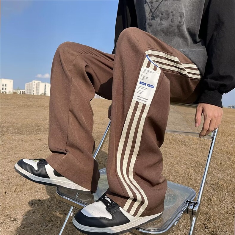 条纹拼接休闲裤潮秋季男青春流行休闲裤X97P30,男装休闲裤,星座1116-2