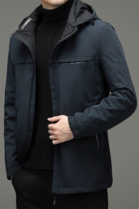 中青年男士90%羽绒商务休闲拉链羽绒服夹克宽松连帽款HB9617-P220图片
