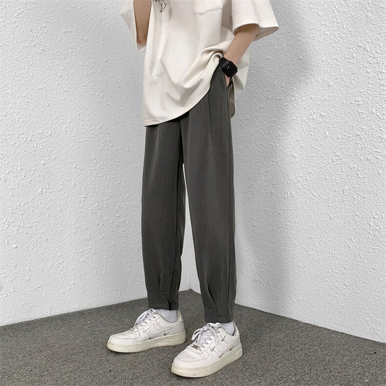 2023新款青春商务休闲裤男潮流束脚垂感西裤L1021P55限88,男装休闲裤,电商A089-1
