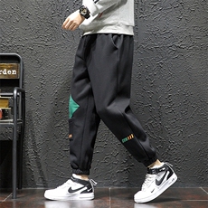 1秋季日系撞色哈伦裤健身运动卫裤大码长裤休闲裤黑墙K01P55控78，男装休闲裤，星座226-2