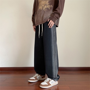 水洗牛仔裤男港风直筒裤宽松美式复古休闲牛仔裤CK2329-P45控78图片