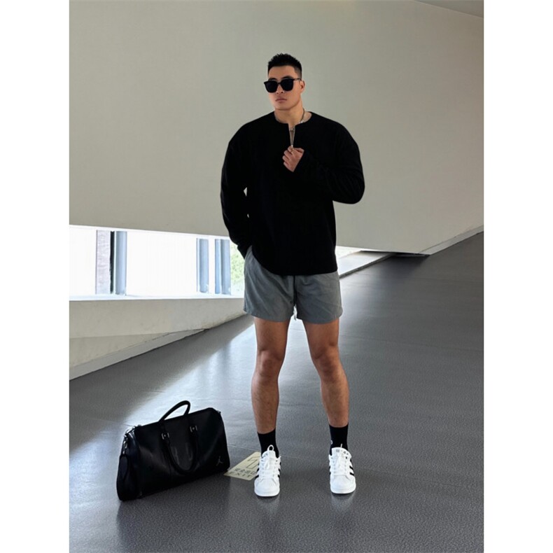 【有货】cleanfit半拉链华夫格卫衣男款圆领长袖t恤W007LL-特P38,男装卫衣,星座1007（原301D）