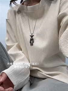 XZ809A/SYR53/特P24/控48   设计感领口长袖T恤卫衣图片