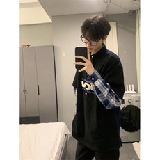 706-1-WY8800-P75现货男士美式休闲长袖卫衣情侣假两件polo外套，女装短外套，星座706-1