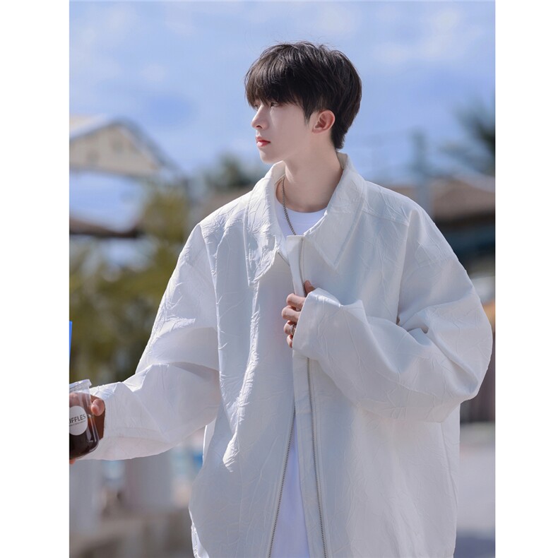 港风大码夹克男情侣百搭外套：聚酯纤维Jk8742P75控108，男装夹克，星座227-7