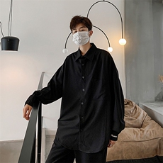 2023新品春装INS同款bf衣服纯色领带痞帅长袖衬衫外套W380-P35，男装衬衫，星座512-2