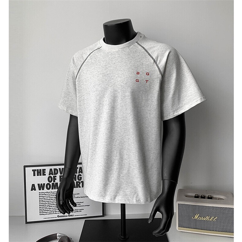 欧美嘻哈风圆领打底衫上衣夏季短袖t恤男ins潮牌25XT77301特批22，男装T恤，电商A042