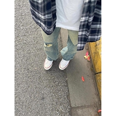 【网图】水洗复古蓝破洞牛仔裤男美式高街cleanfit裤子NZ09WW-P48，男装牛仔裤，星座1007（原301D）