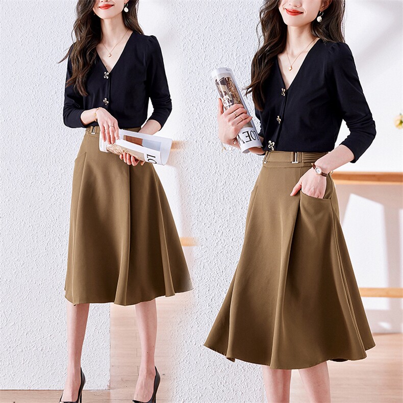 2023年流行新款裙子小众连衣裙腰带女高级感半身裙小个子春装套装，女装套装/套裙，千千佰惠