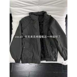 现货美式休闲加厚雪山棉衣夹克外套立领纯色三防户外工装棉服