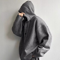 现货连帽毛衣男女生秋冬宽松慵懒风套头男装针织衫设计感毛线衣服，男装针织衫/毛衣，星座302B