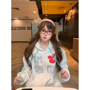 加绒/薄款#好质量做工原版压线+烫钻工艺【纯棉华棉】拉链外套图片