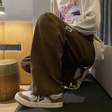 美式高街宽松拖地裤休闲裤男秋季ins潮牌直筒阔腿裤子K5437-P35，男装休闲裤，星座512-2