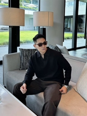 肌理感条纹毛衣针织衫海鸥领打底衫16807-P65，男装T恤，星座1012-1