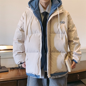 冬季宽松/假两件连帽休闲外套潮加厚棉衣XZ102B-1M6628-P110图片