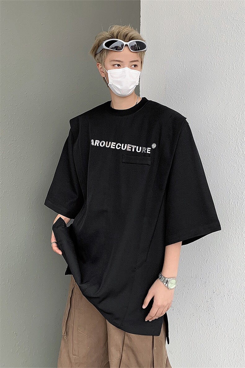 字母短袖t恤男装夏季潮牌假两件上衣男生体恤XZ514-2-202451-P58,男装T恤,星座514-2(原B239)