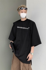 字母短袖t恤男装夏季潮牌假两件上衣男生体恤XZ514-2-202451-P58，男装T恤，星座514-2(原B239)