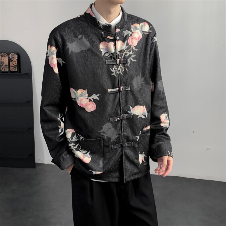 2025秋装新款风夹克外套新中式蟠桃唐装复古汉服2511-P128,男装夹克,电商A057