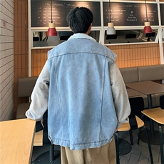 MJ205J-p65-限价98M-5XL加绒羊羔绒毛毯平铺牛仔马甲工装ins，男装工装外套，星座116