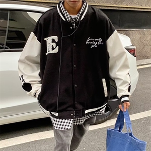 潮男棒球服日系潮流春秋夹克宽松港风上衣S613P52图片
