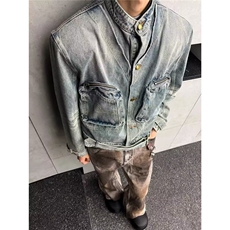 6996-P78牛仔重工刺绣渐变夹克气质百搭新款慵懒时尚日系ins，男装夹克，电商B323A
