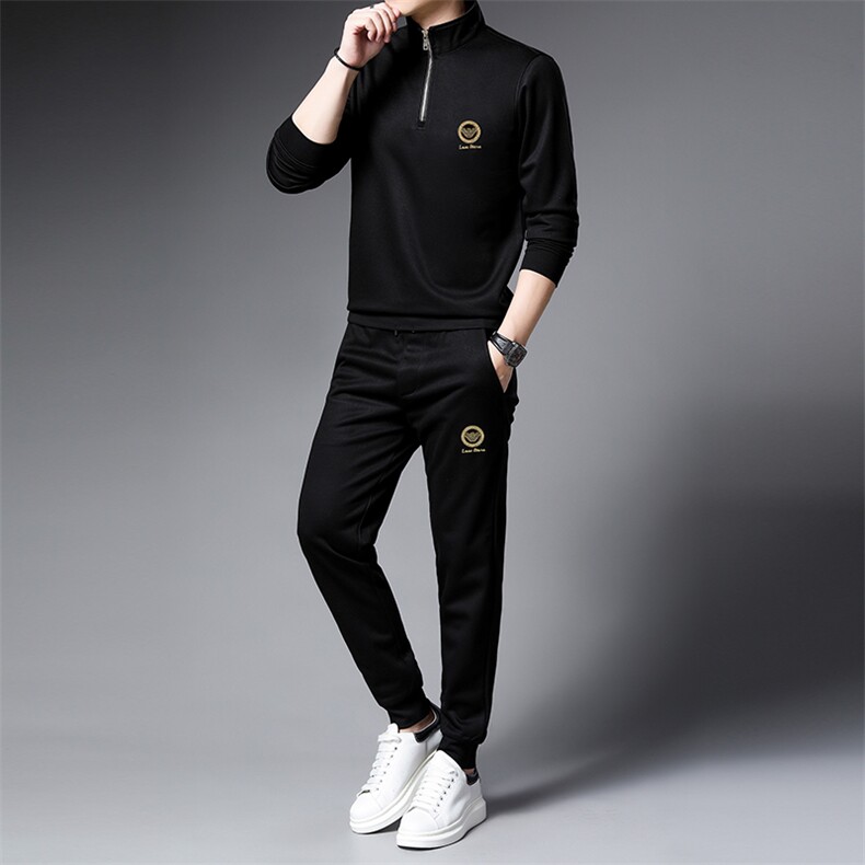 SA9850-2钱塘2020-2中年男士冬季新款百搭简约卫衣套装P147,男装休闲套装,钱塘207-2