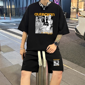 套装！ 华夫格套装短袖T恤短裤男 TZ219-特P 38图片