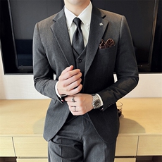 SJT812-P2002025春夏时尚男士百搭双扣西服三件套装礼服，男装休闲套装，星座507A（原星座306B-2）