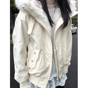 简约通勤风杏色棉服外套冬季保暖百搭休闲加厚棉衣 M3624图片