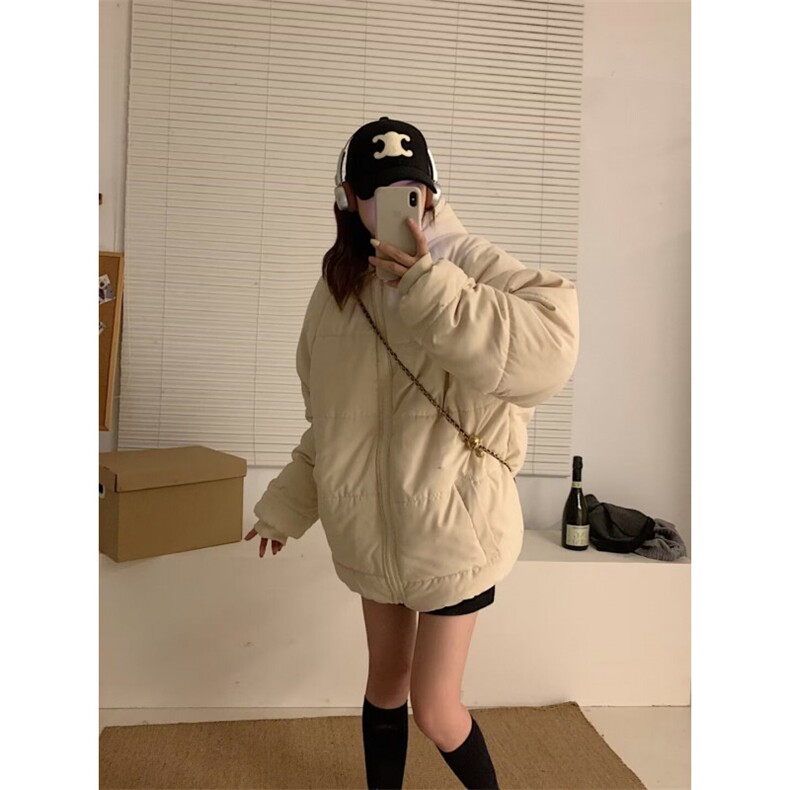 2026新款冬季加厚外套大码宽松显瘦羽绒棉袄面包服,女装短外套,星座218-1（原230）