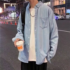 牛仔衬衫男款高级感痞帅潮牌宽松休闲工装牛仔夹克衬衣外套CY006，男装夹克，星座516A