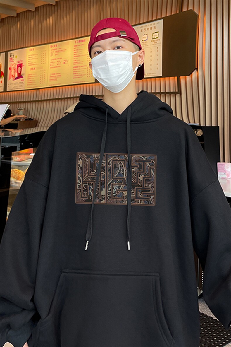 卫衣男重磅华棉男士宽松时尚连帽卫衣外套XZ310B-W641-P50加绒P60,男装卫衣,星座310B