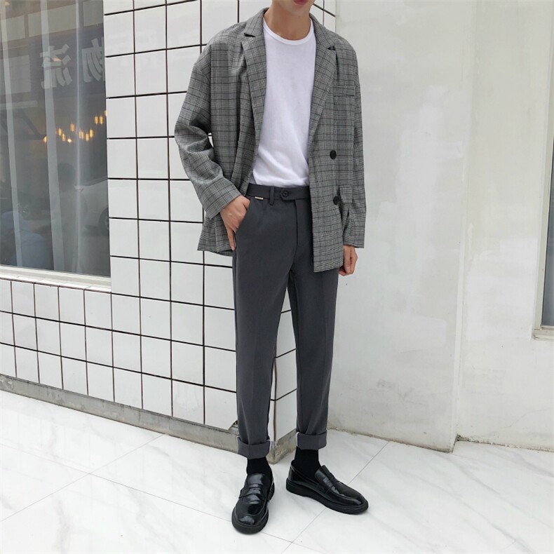 裤子男韩版修身男士休闲裤九分男裤夏季长裤小脚西裤男XZ01/P80,男装西裤,星座1506-1