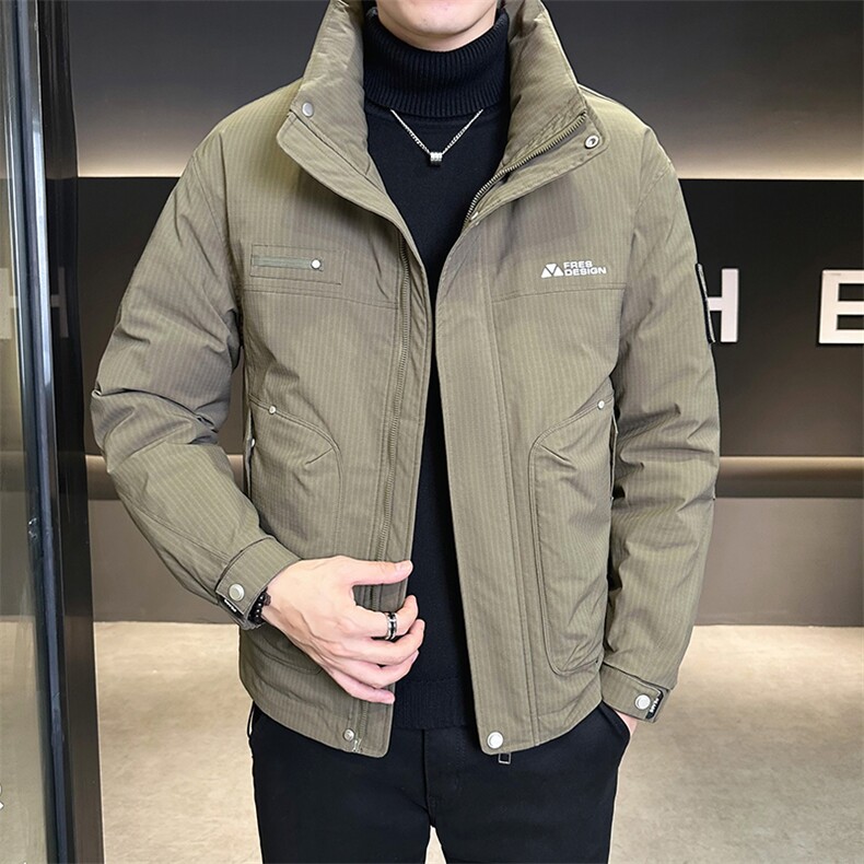 纯色无帽立领羽绒服休闲百搭上衣外套男A329-YR8802-P185,男装羽绒服,电商A329