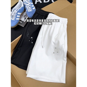 25夏季蛇纹刺绣垂感西装短裤商务休闲五分裤中裤504-K07-P38控58图片