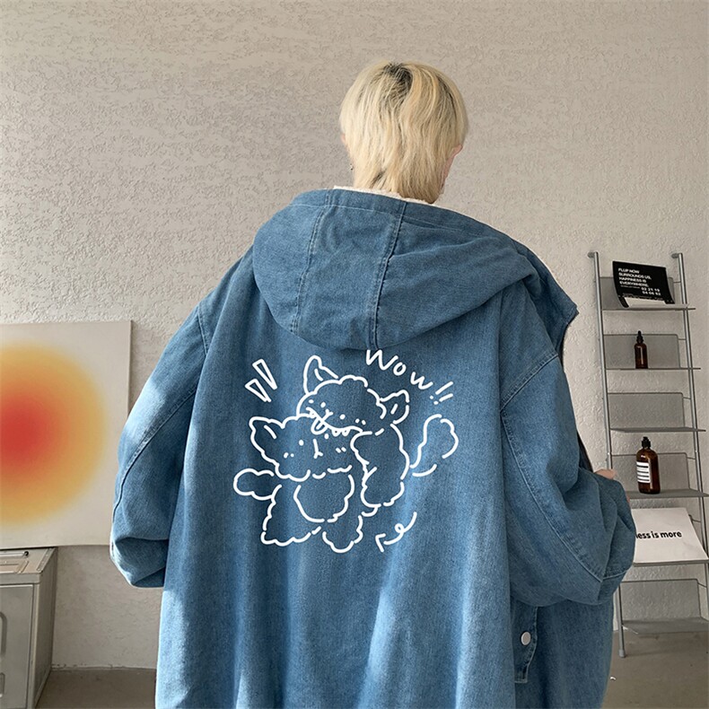 控价158牛仔棉衣男大码加绒羊羔绒牛仔棉服男棉袄NM53427-P140,男装棉衣,电商A040