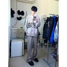 【有货】秋冬高级感慵懒风开衫毛衣男美式针织外套MY452CC-特P58，男装针织衫/毛衣，星座1007（原301D）