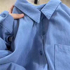 【有货】DCSA244-特批40多巴胺紫色长袖衬衫男女秋季纯棉情侣衬衣，男装衬衫，星座603-2