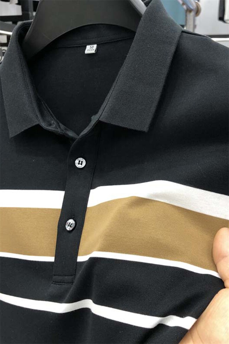 保罗男士短袖T恤翻领半袖薄款2023夏季新款中年商务休闲polo衫男,男装Polo衫,电商B212（原钱塘6029）