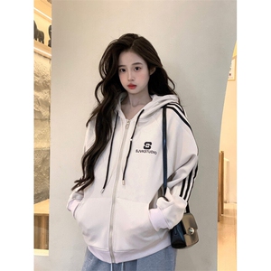 EE064-P65 卫衣男女情侣春秋薄款2024潮拉链开衫外套连帽韩版上衣图片
