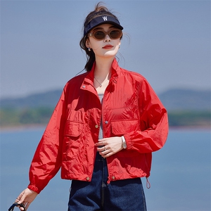 2026夏季新款韩版时尚休闲连帽防晒衣女宽松显瘦短款外套薄款上衣图片 2026夏季新款韩版时尚休闲连帽防晒衣女宽松显瘦短款外套薄款上衣图片