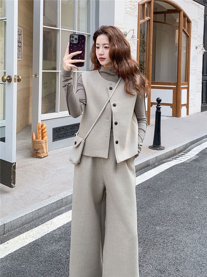 26年春季新款米杏色休闲通勤套装182-8689-P228K348,女装套装/套裙,帛香坊
